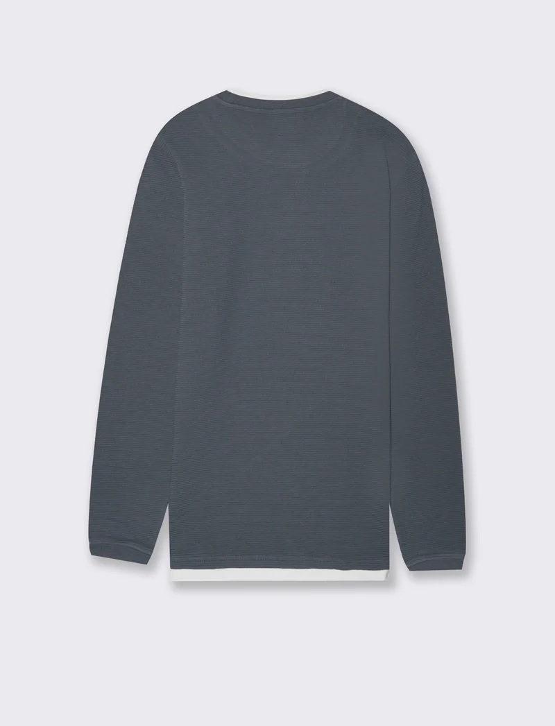T-SHIRT CON ORLI A CONTRASTO - Avion