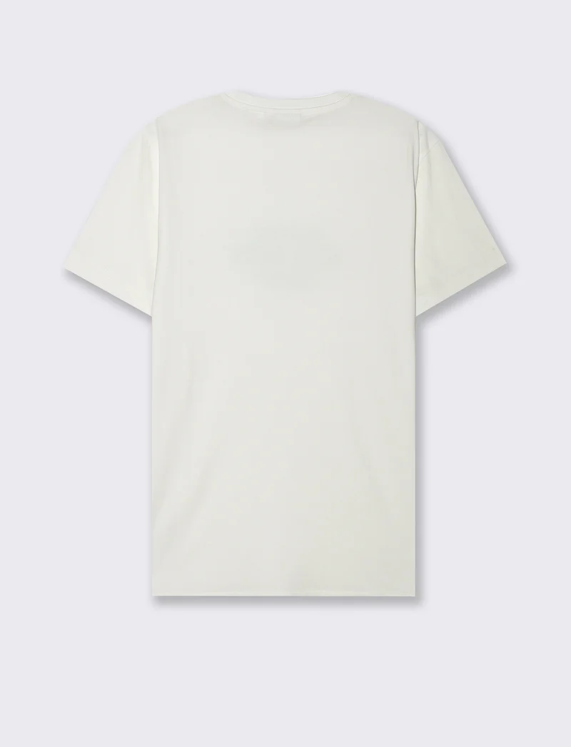 T-SHIRT IN COTONE CON STAMPA FLOCK - Bianco