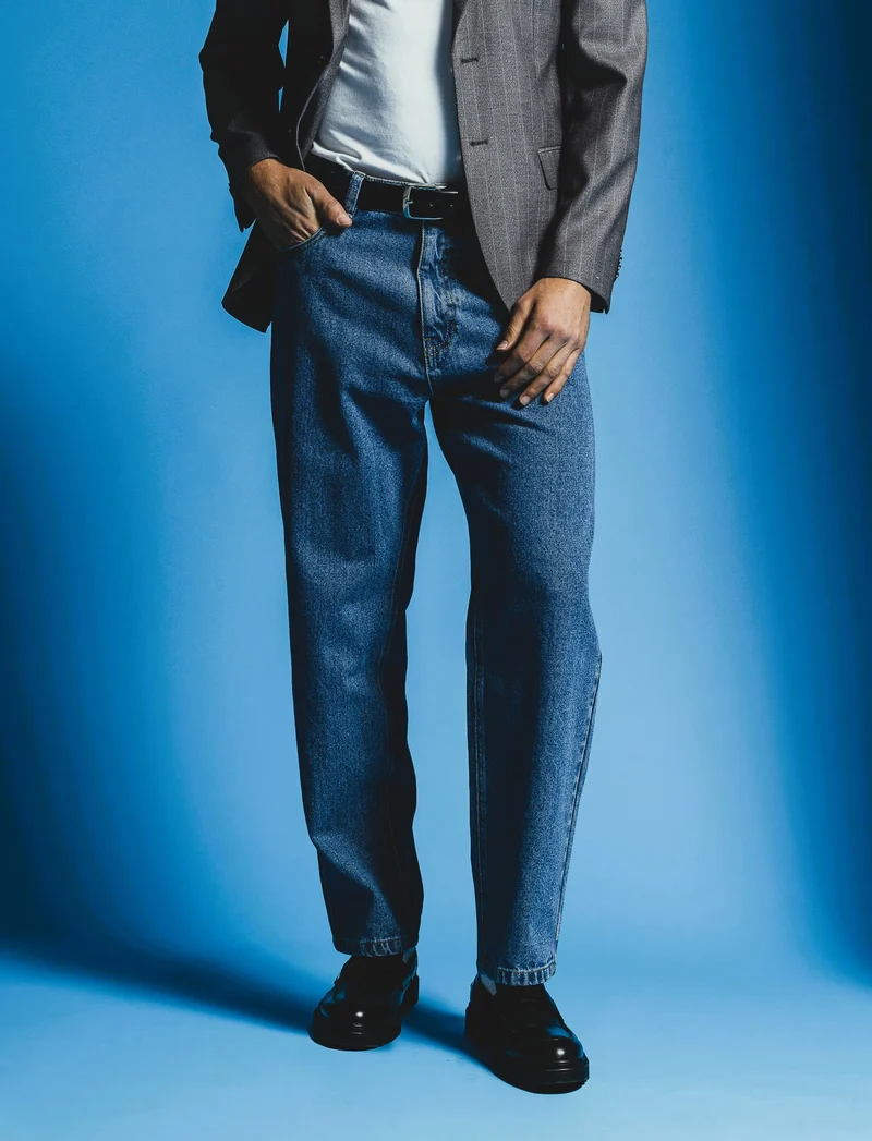 JEANS BAGGY FIT BLU MEDIO - Denim