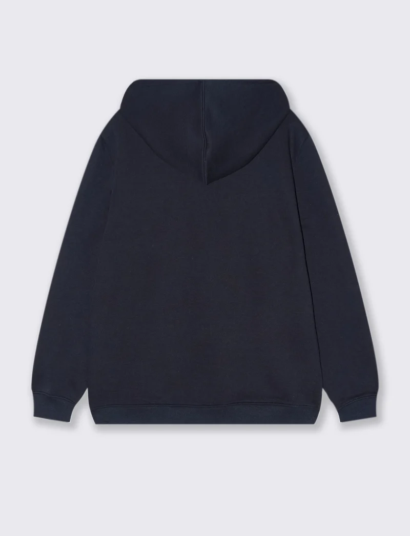 FELPA BASIC CON CAPPUCCIO E CERNIERA - Blu