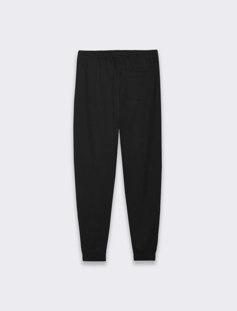 PANTALONI JOGGER BASIC IN FELPA - Nero