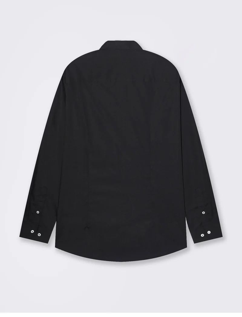 CAMICIA BASIC REGULAR FIT EASY IRON - Nero