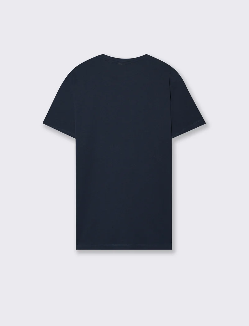 T-SHIRT IN COTONE CON STAMPA DEGRADE' - Blu scuro