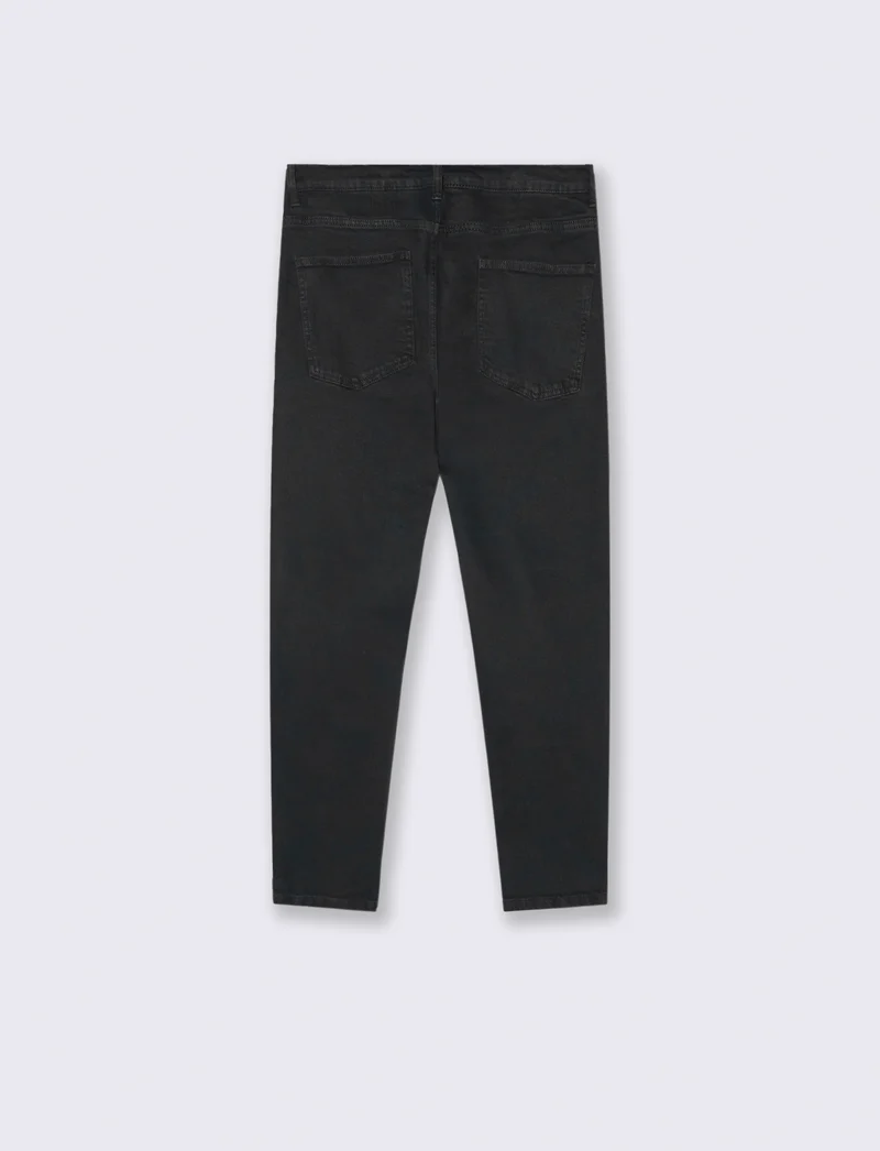 PANTALONI SLAVATI 5 TASCHE SLIM FIT - Nero