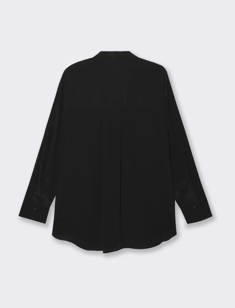 CAMICIA CON DOPPIO BOTTONE AL POLSO - Nero