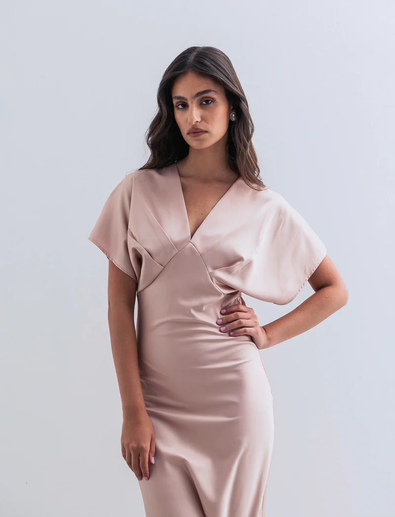 Vestito in raso - Beige champagne