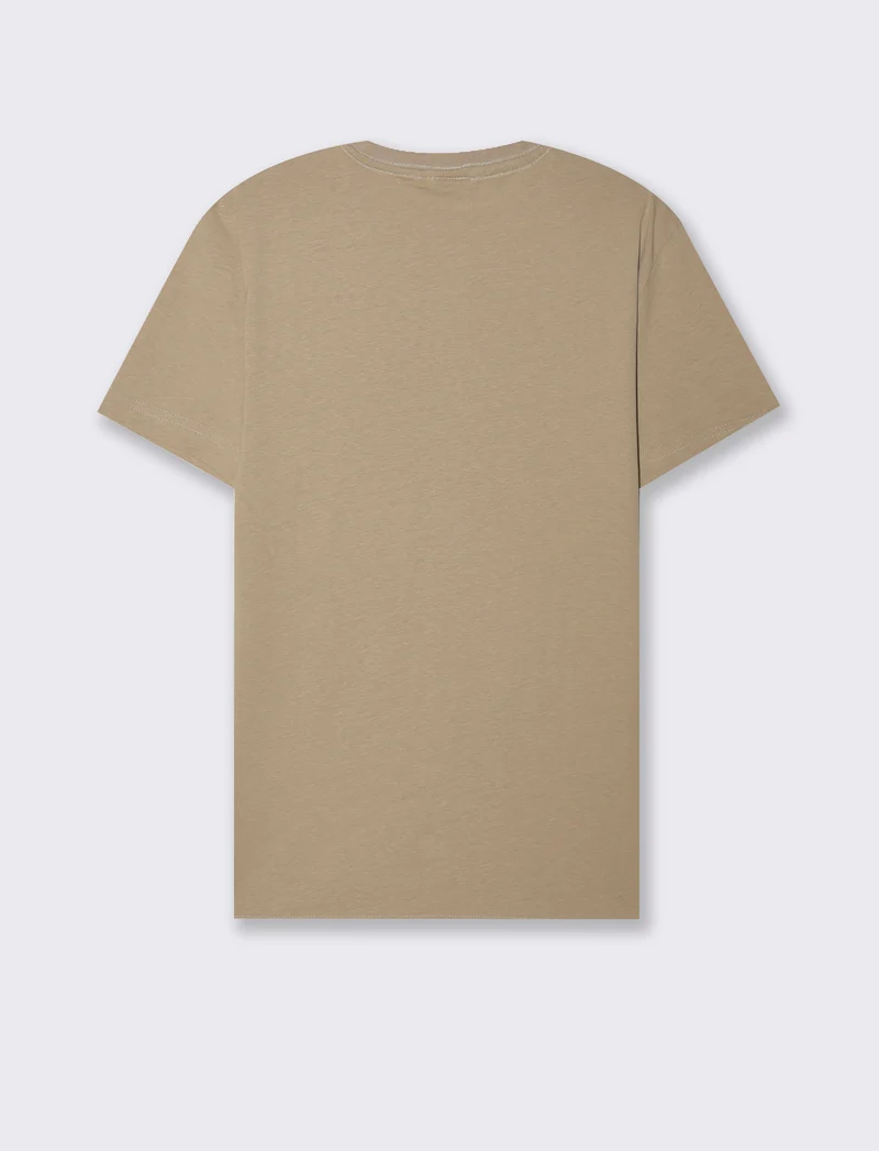 T-SHIRT IN COTONE CON STAMPA A RILIEVO - Beige