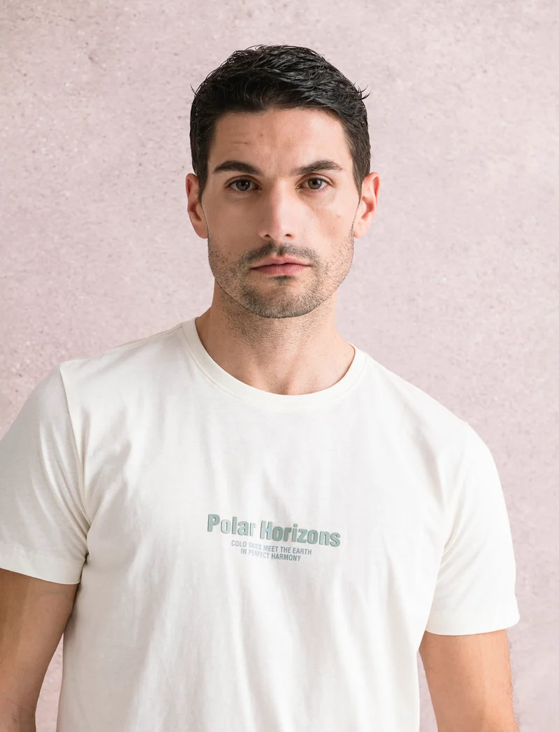 T-SHIRT IN COTONE CON STAMPA A RILIEVO - Bianco