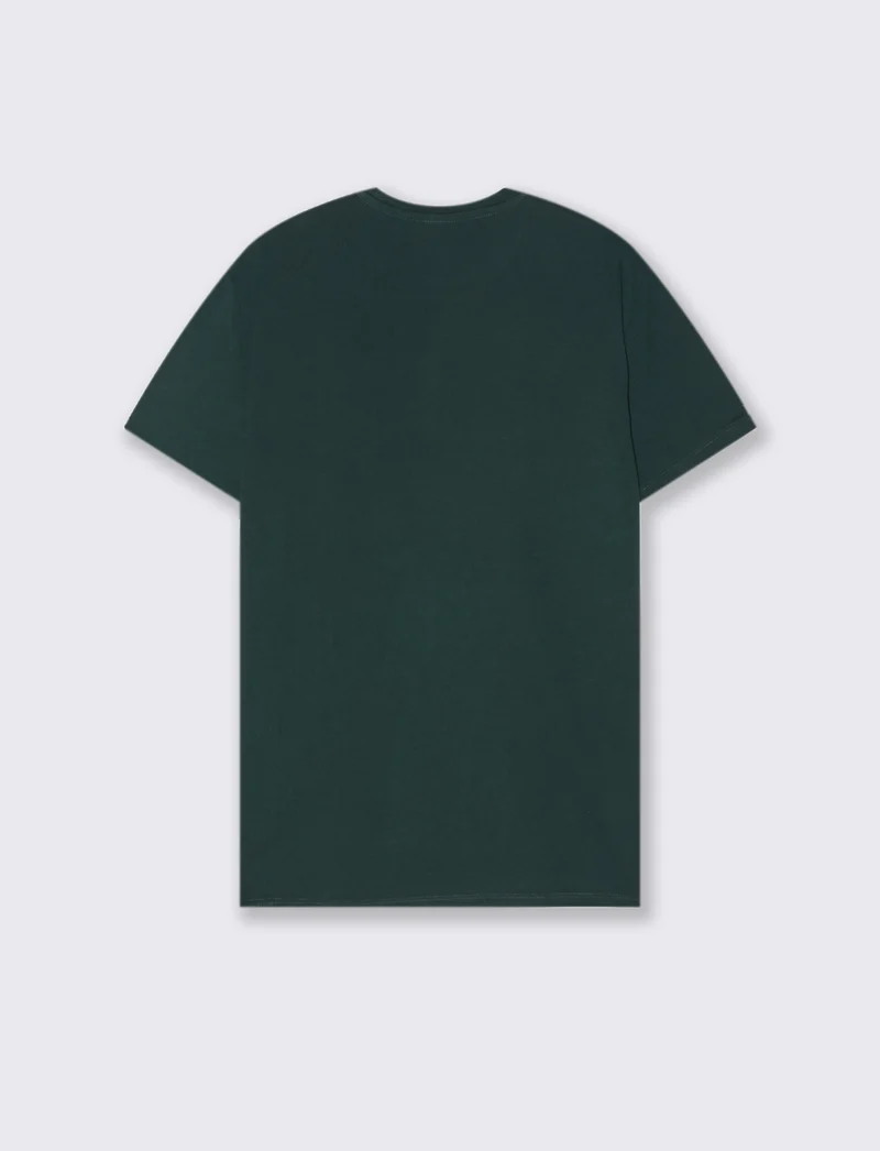 T-SHIRT BASIC IN COTONE PREMIUM REGULAR FIT - Verde scuro