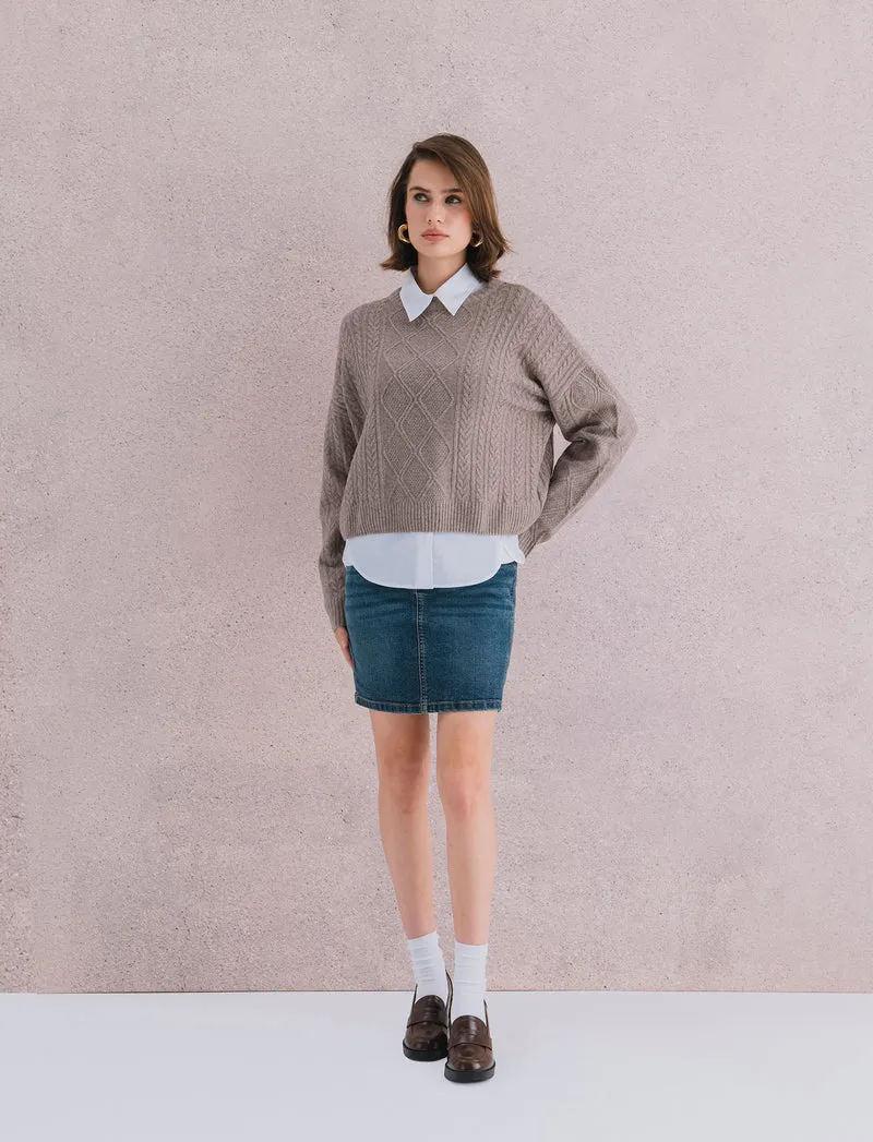 GONNA CORTA IN DENIM - Denim