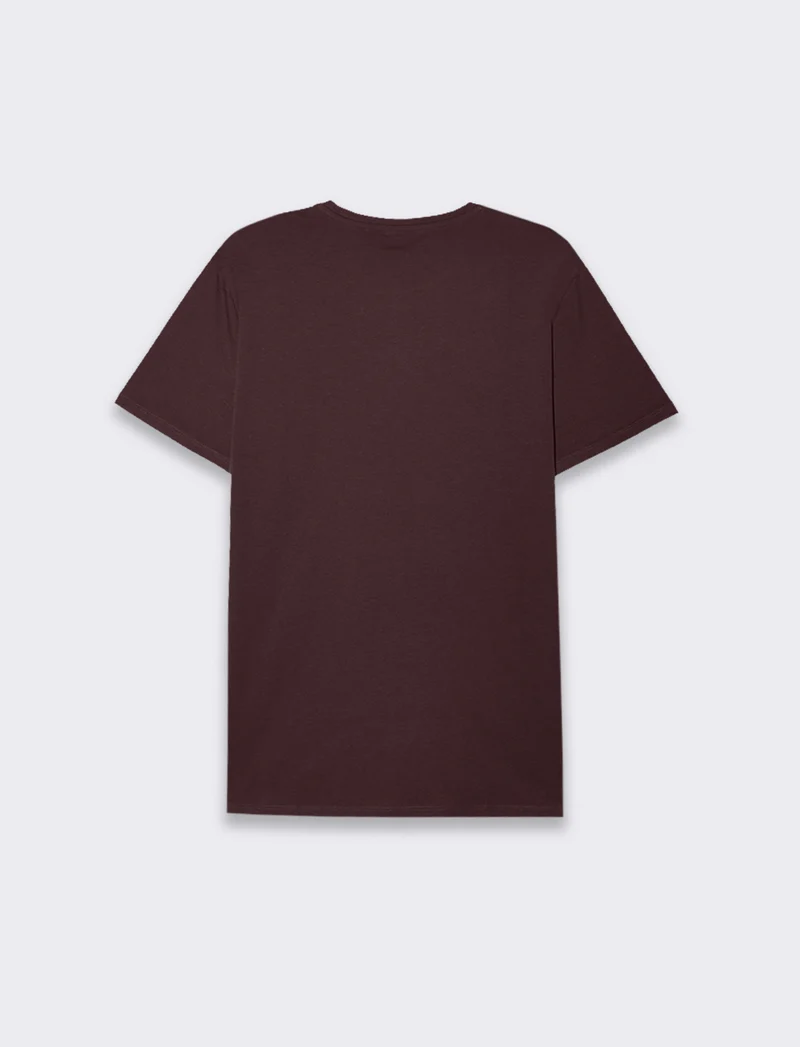 T-SHIRT BASIC IN COTONE REGULAR FIT - Bordeaux