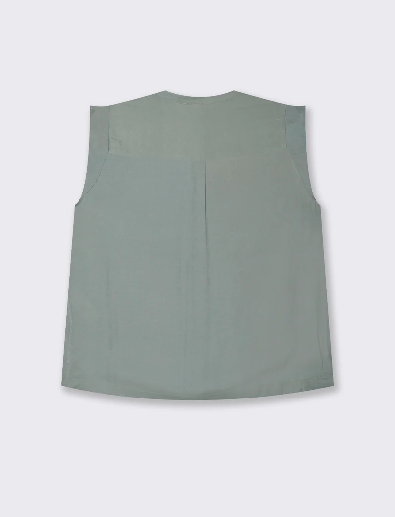 CASACCA CON SCOLLO A V - Verde foresta