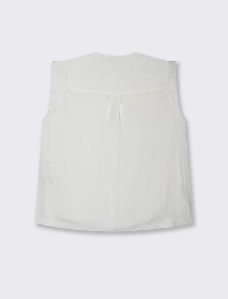 CASACCA CON SCOLLO A V - Bianco latte