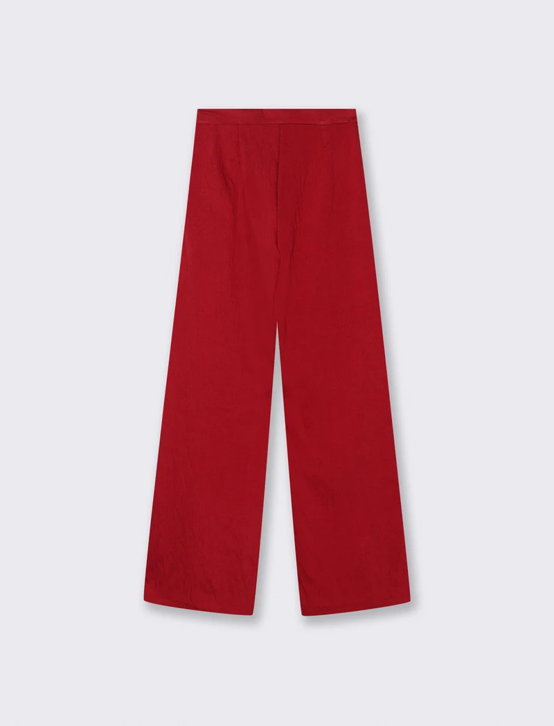 Pantalone palazzo con pences - Rosso