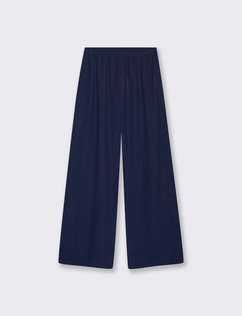 Pantalone palazzo elastico per donna - Blu