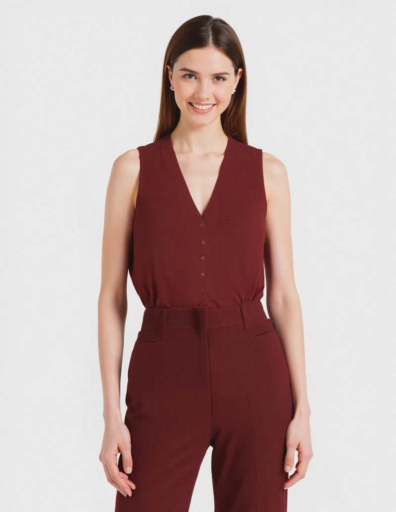 BLUSA SMANICATA - Marrone bruciato
