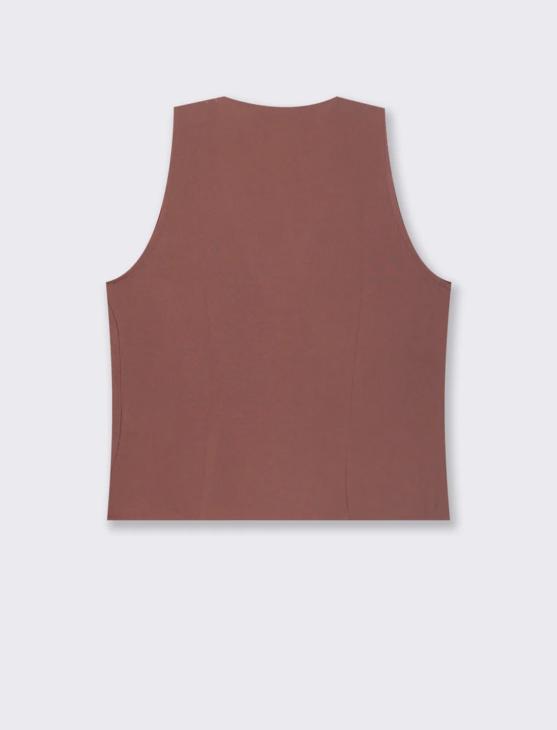 BLUSA SMANICATA - Marrone cioccolato
