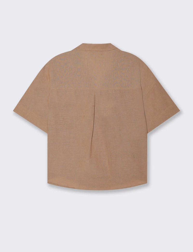 CAMICIA MANICA CORTA - Cammello