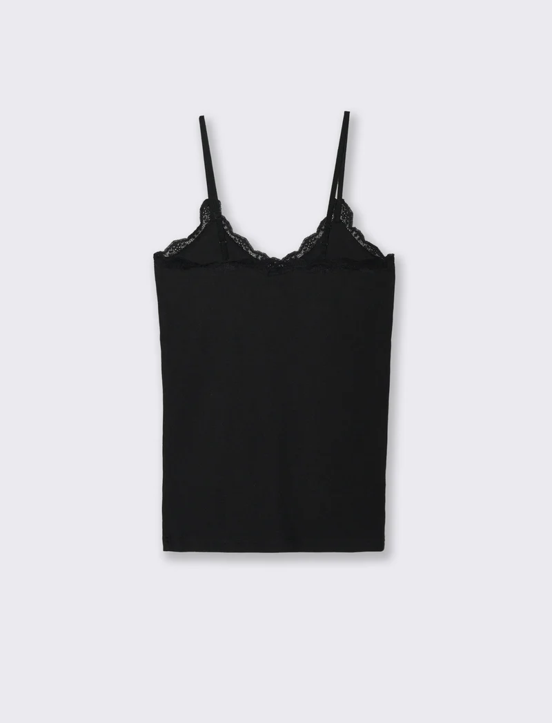 TOP CON PIZZO - Nero