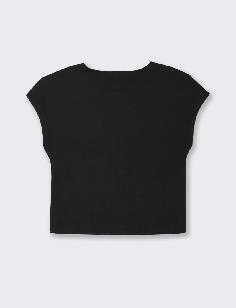 T-SHIRT CROP - Nero