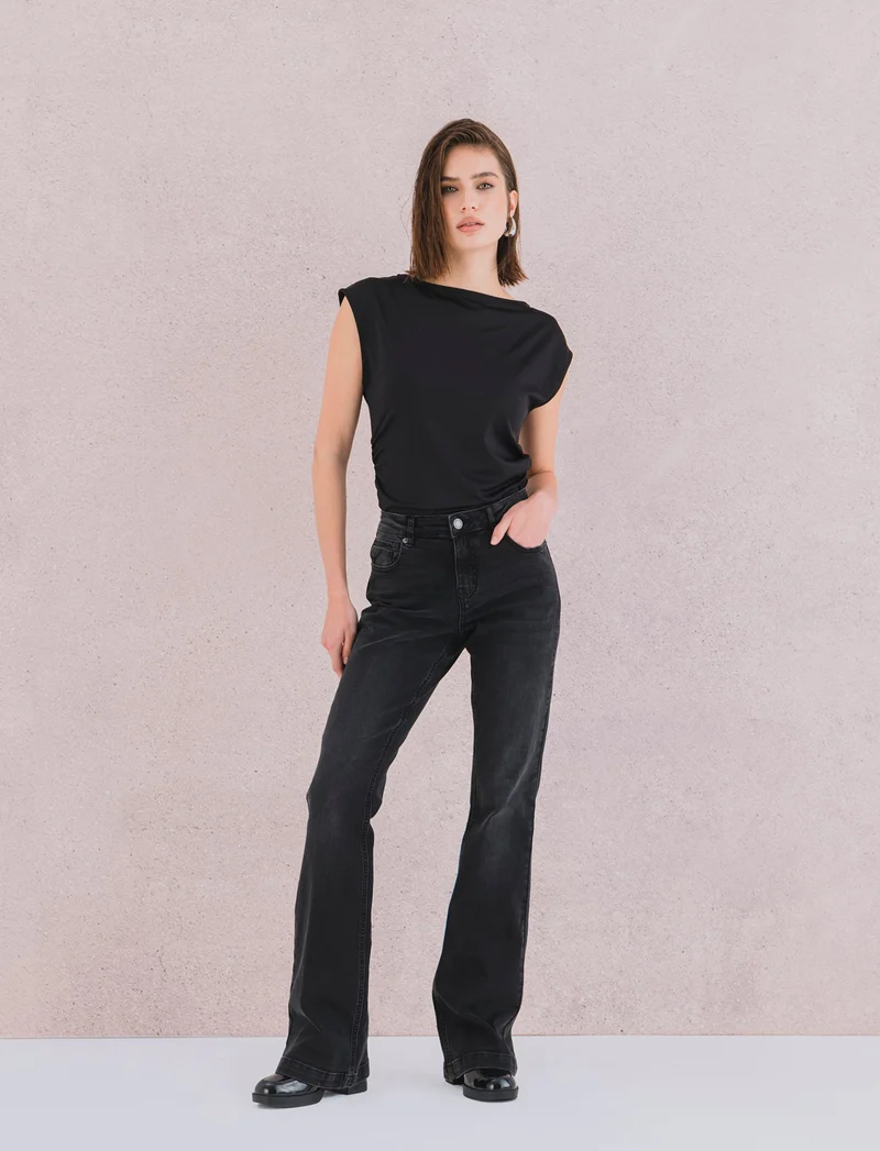 JEANS BOOTCUT REGULAR WAIST - Nero