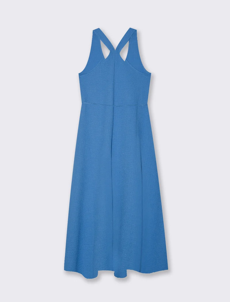 Vestito lungo con cintura da donna - Bluette