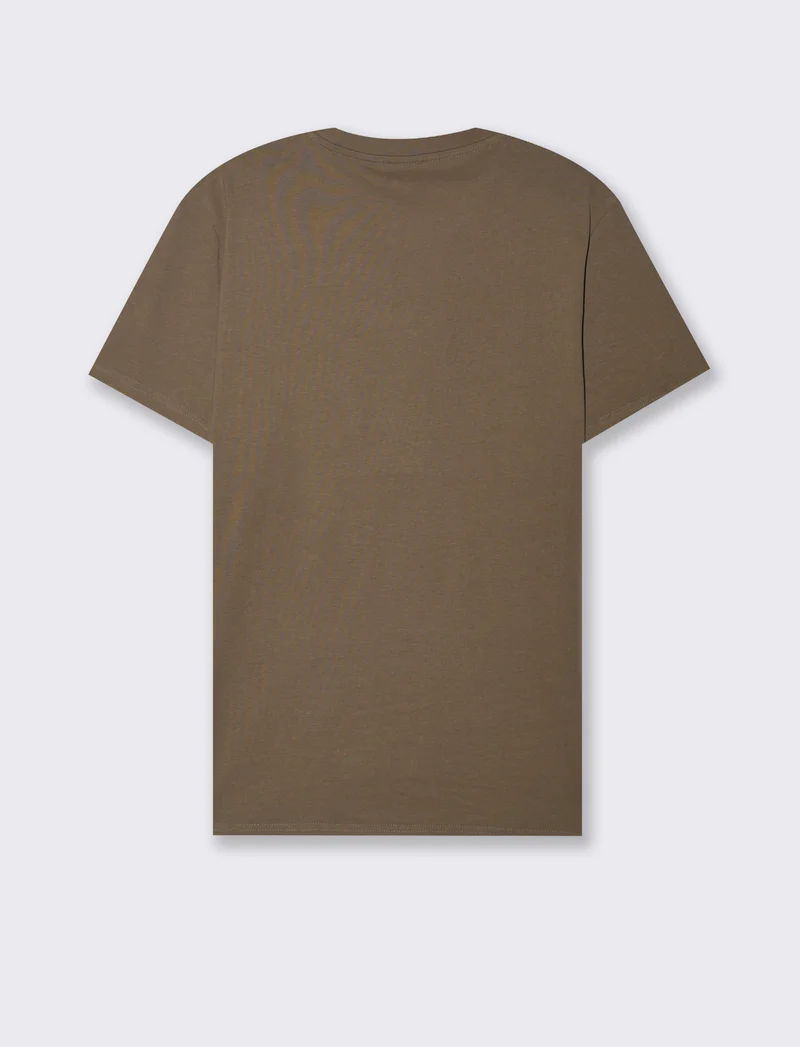 T-shirt con stampa effetto ricamo da uomo - Grigio fango
