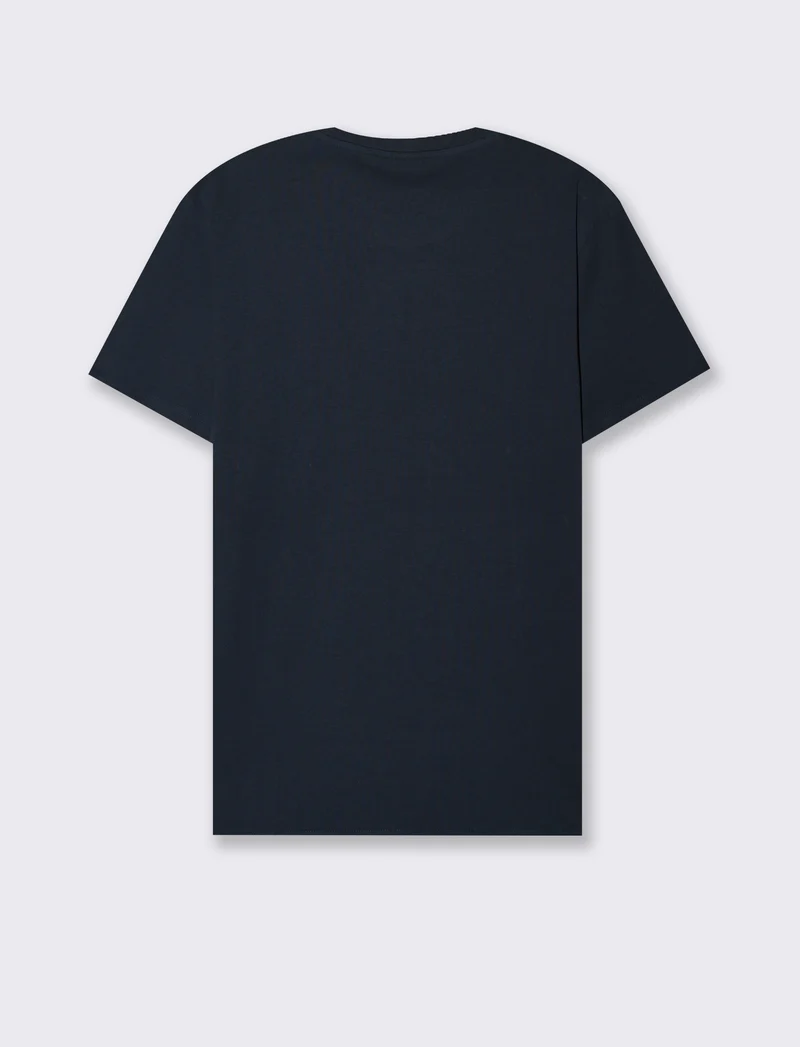 T-shirt con stampa effetto ricamo da uomo - Blu