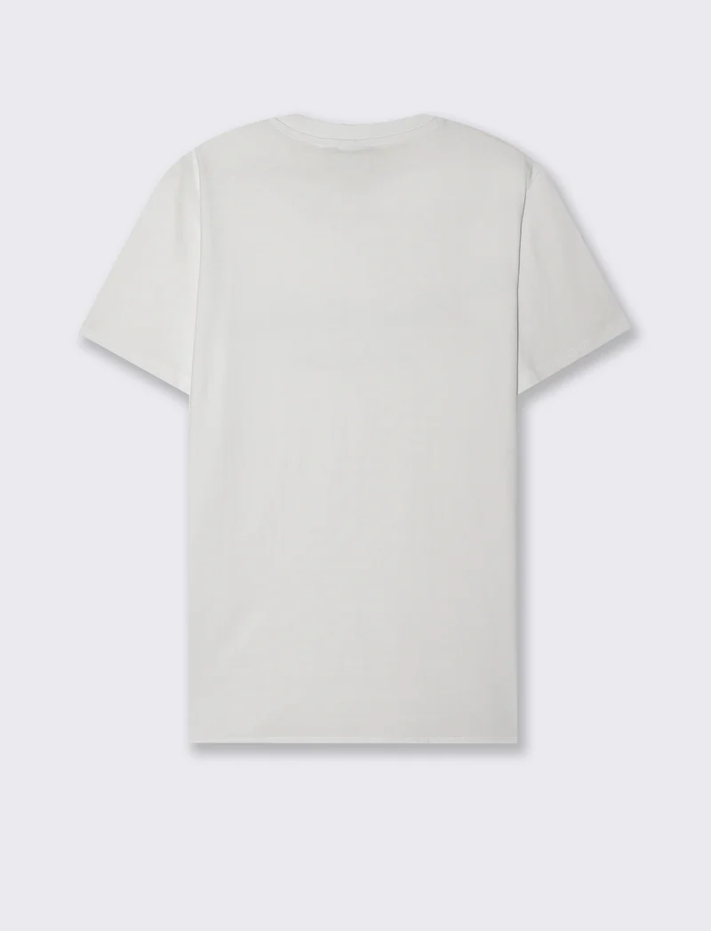 T-shirt con stampa effetto ricamo da uomo - Bianco