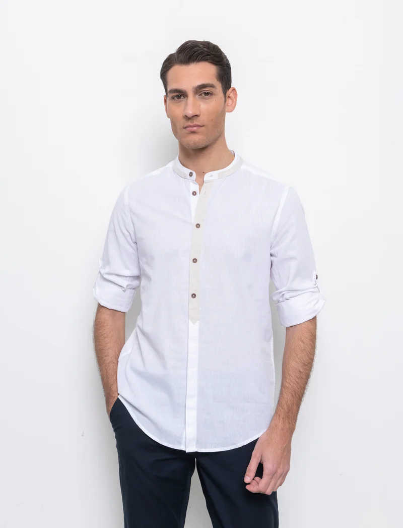Camicia finta casacca da uomo - Bianco