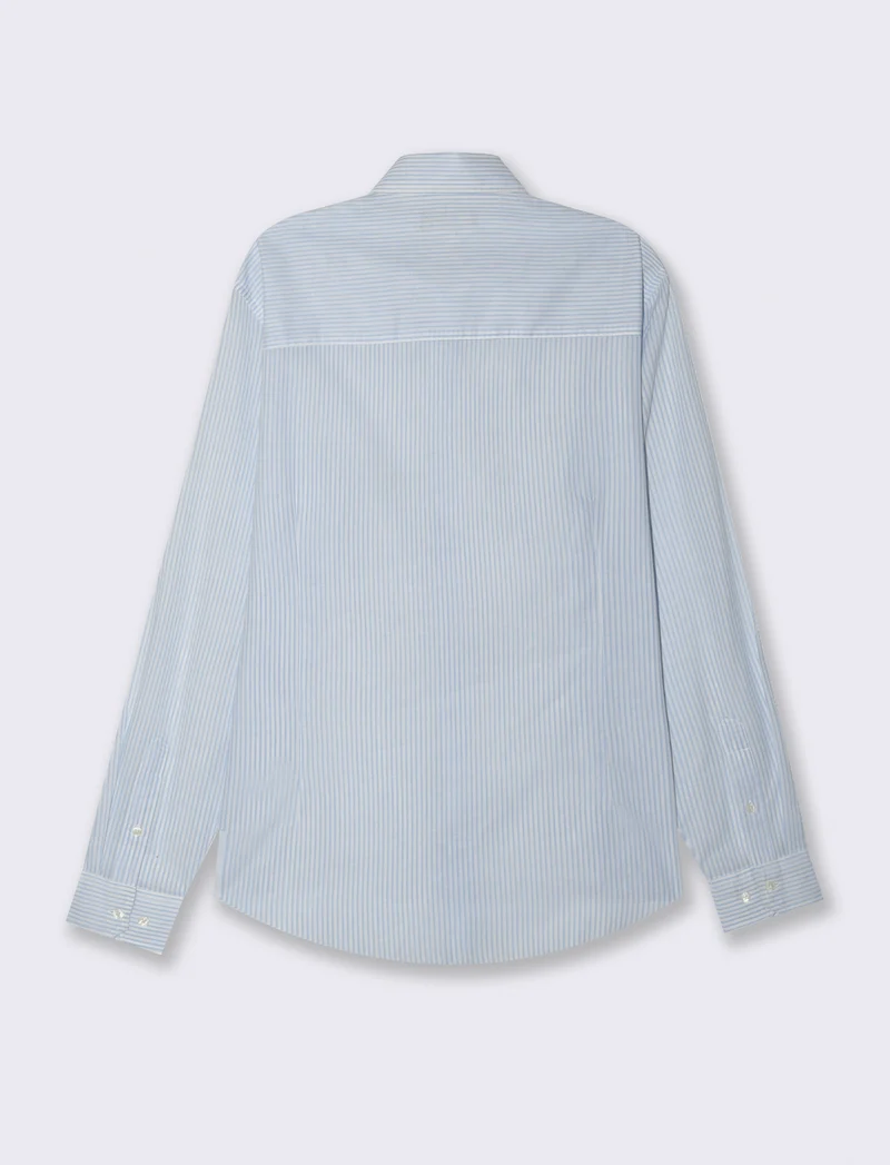 Camicia leggera a righe da uomo - Celeste
