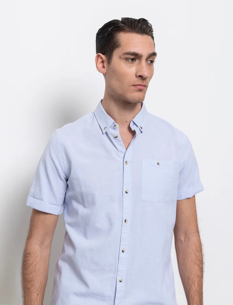Camicia basic oxford regular fit da uomo - Celeste