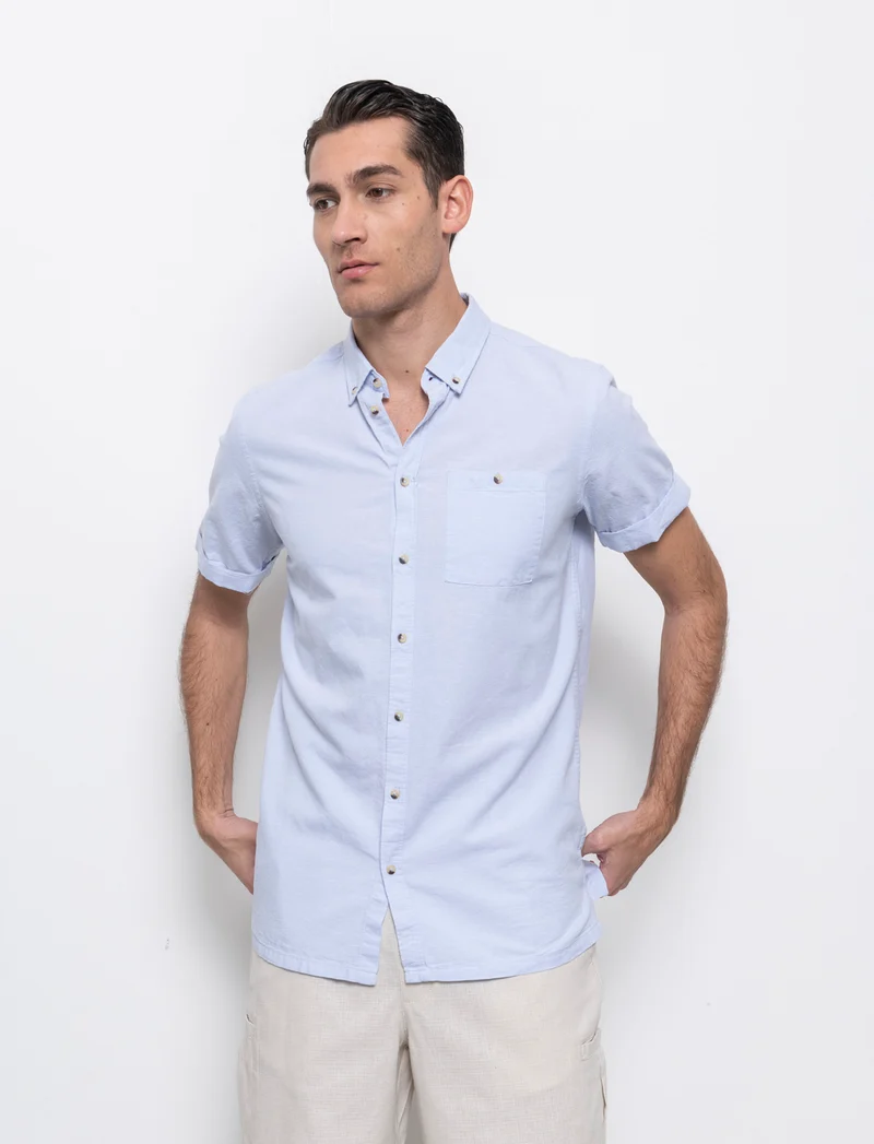 Camicia basic oxford regular fit da uomo - Celeste