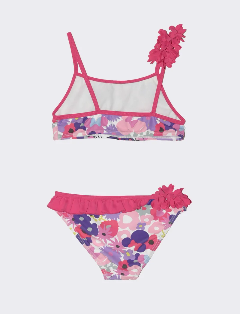 Costume due pezzi Minnie & Daisy da bambina - Fuxia