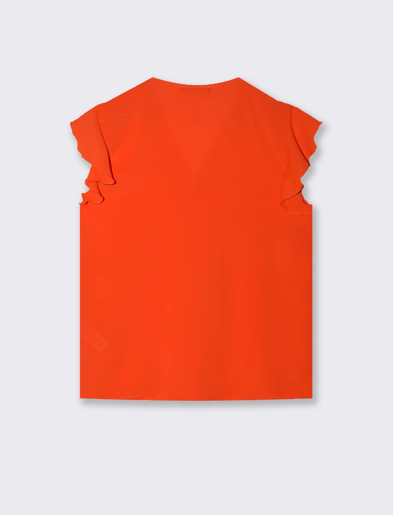 Casacca con rouches - Corallo