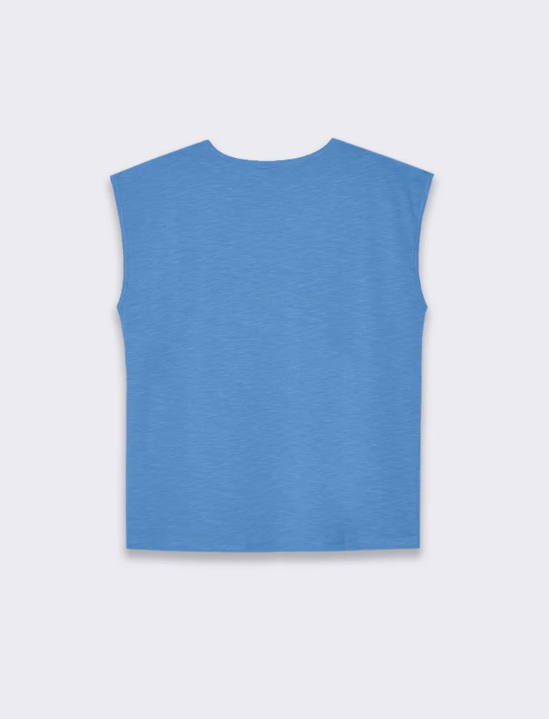 T-shirt con incrocio da donna - Bluette