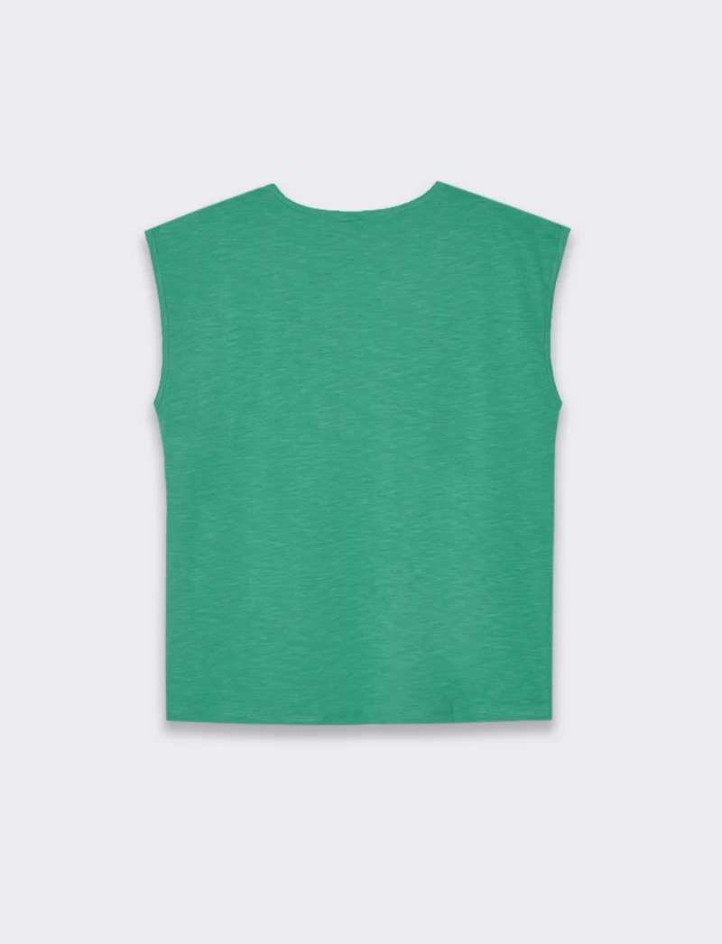 T-shirt con incrocio da donna - Verde smeraldo