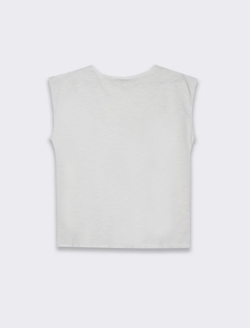 T-shirt con incrocio da donna - Bianco