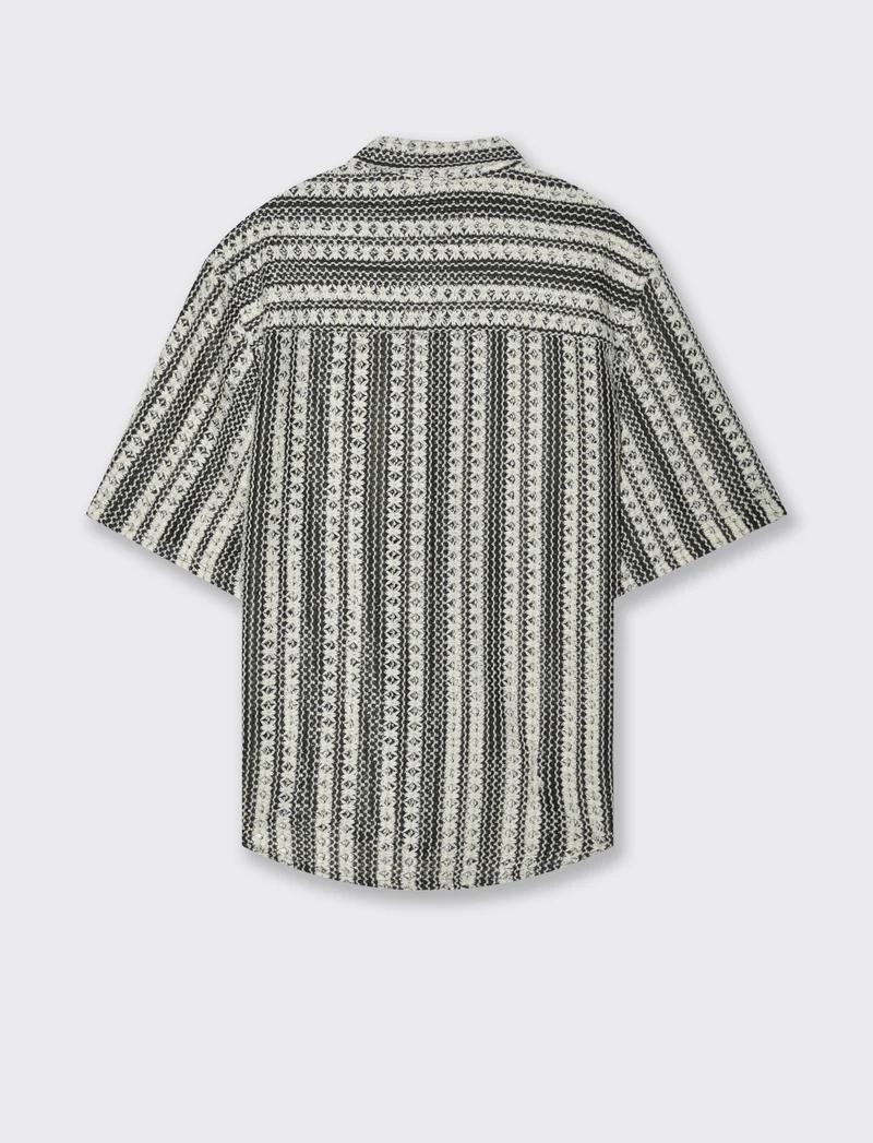 Camicia crochet da uomo - Nero