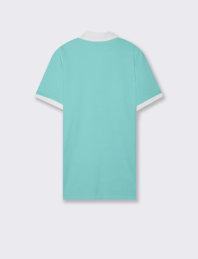 Polo con stampa e ricami sweet years da uomo - Verde acqua