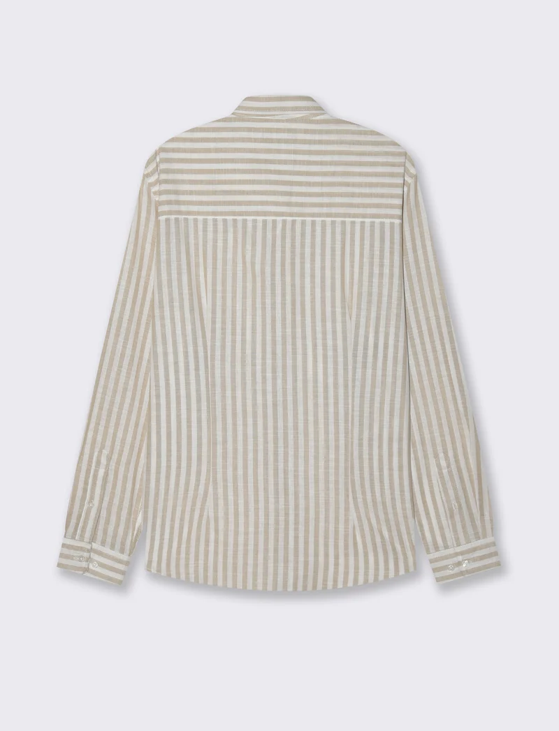 Camicia a righe da uomo - Verde salvia