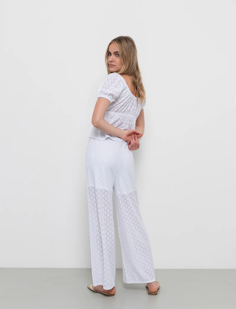 Pantalone in pizzo da donna - Bianco