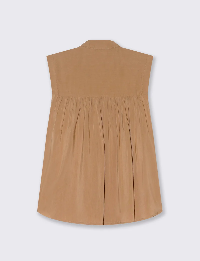 Camicia giro manica da donna - Caramello