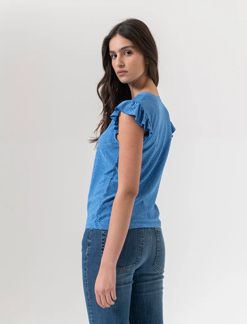 Top in pizzo da donna - Bluette