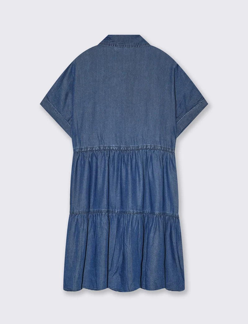 Vestito con coulisse da donna - DENIM SCURO