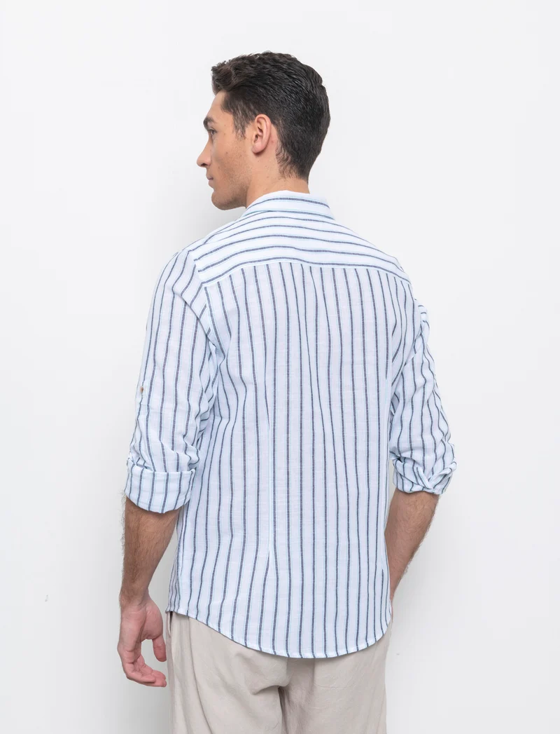 Camicia a righe da uomo - Blu