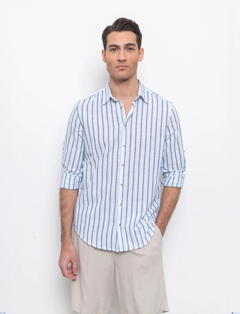 Camicia a righe da uomo - Blu