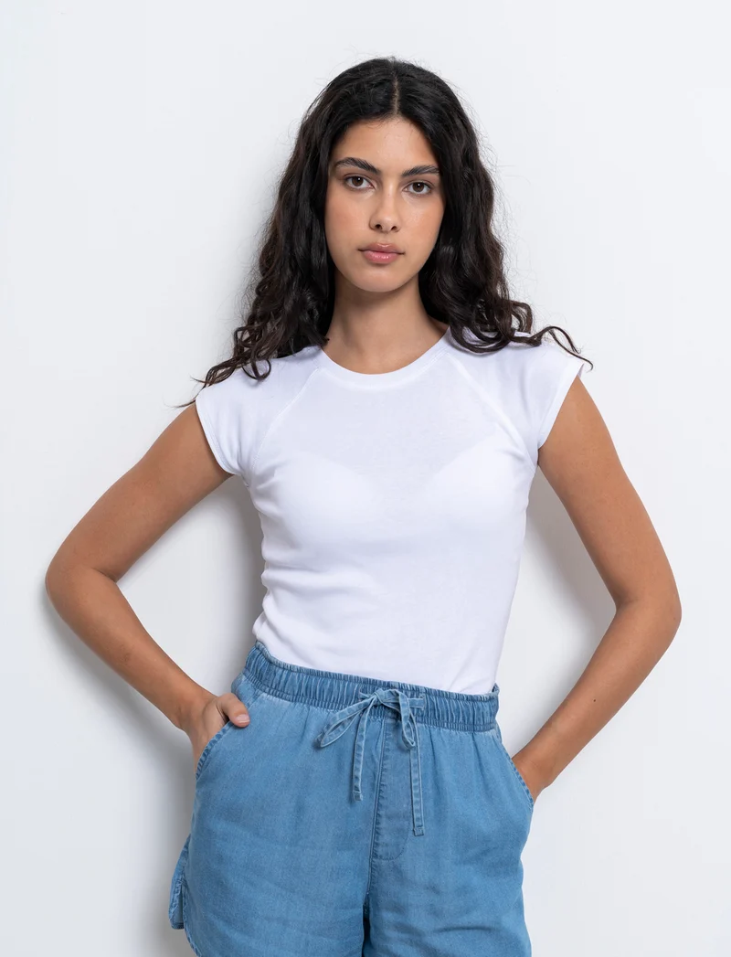 T-shirt basica da donna - Bianco