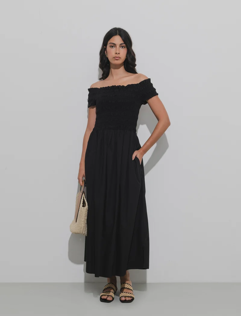 Abito longuette da donna - Nero