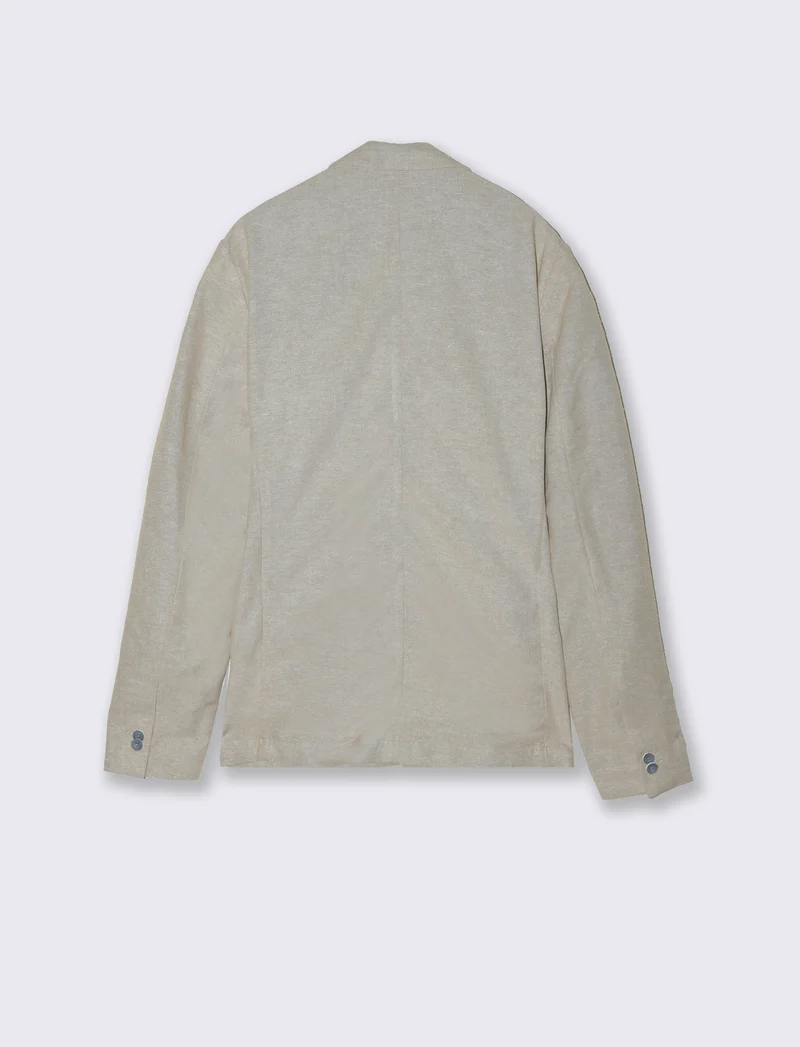 Blazer decostruito da completo in misto lino da uomo - Beige